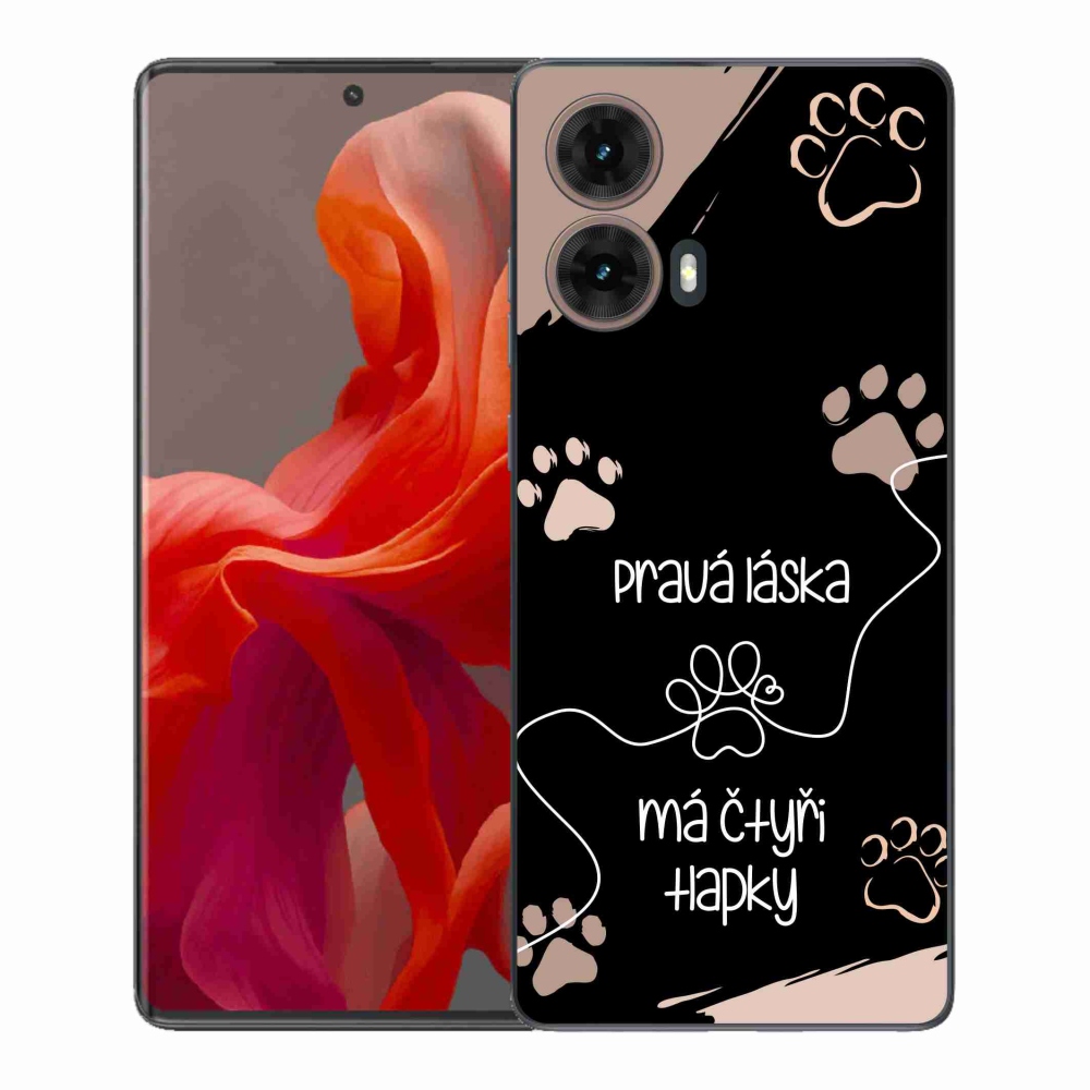 Gelový kryt mmCase na Motorola Moto G85 5G - psí motiv 1 černé pozadí