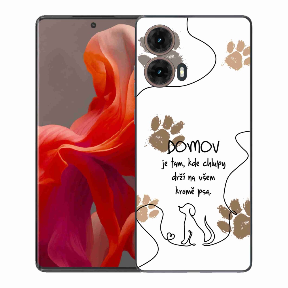 Gelový kryt mmCase na Motorola Moto G85 5G - psí motiv bílé pozadí