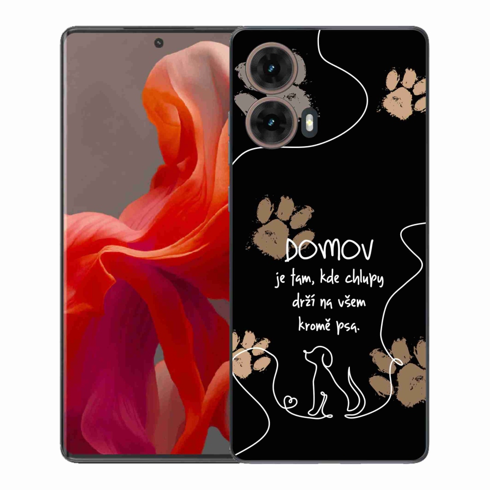 Gelový kryt mmCase na Motorola Moto G85 5G - psí motiv černé pozadí