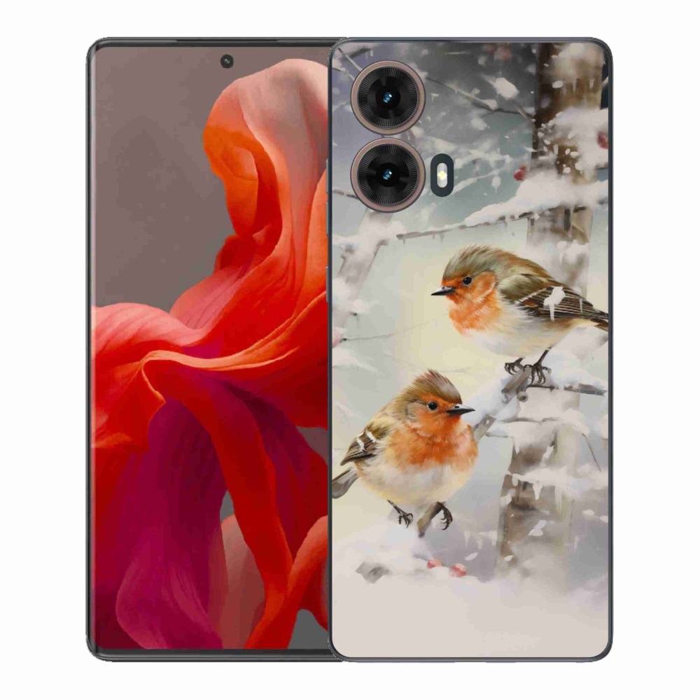 Gelový kryt mmCase na Motorola Moto G85 5G - ptáčci v zimě