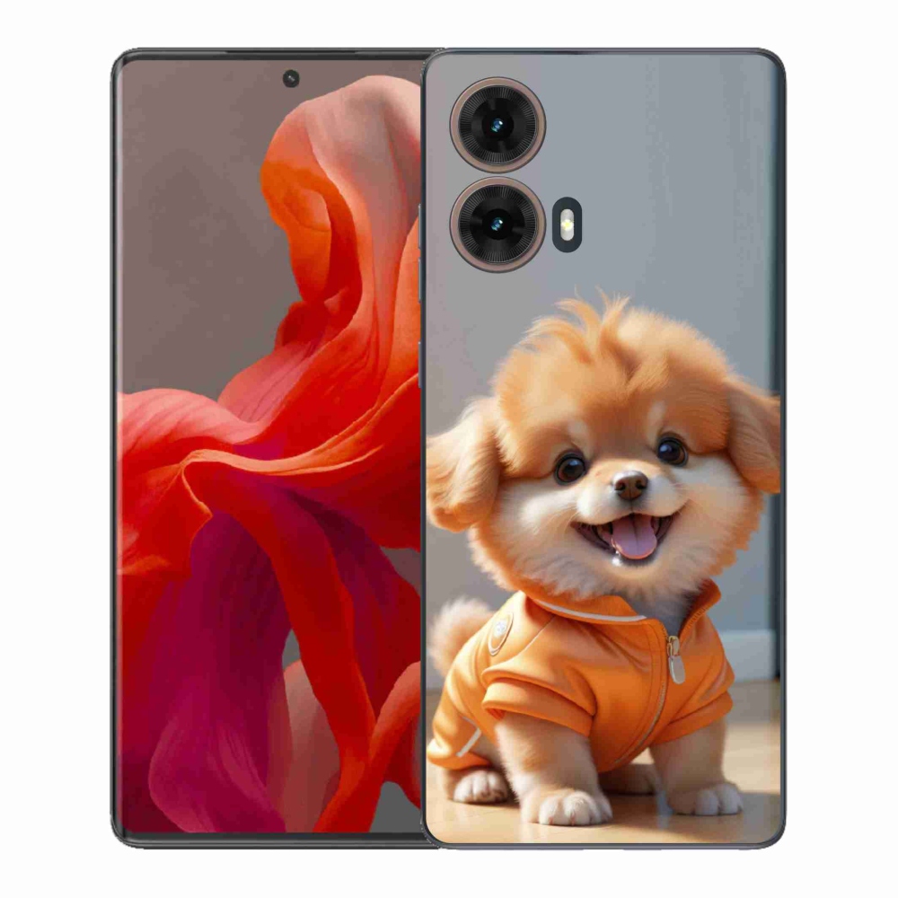 Gelový kryt mmCase na Motorola Moto G85 5G - roztomilý pomeranian v mikině