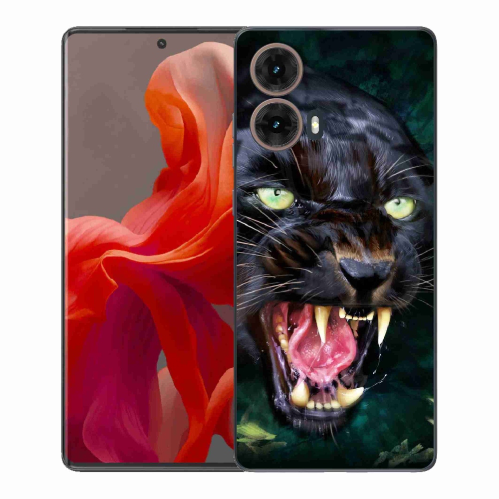 Gelový kryt mmCase na Motorola Moto G85 5G - rozzuřený černý panter