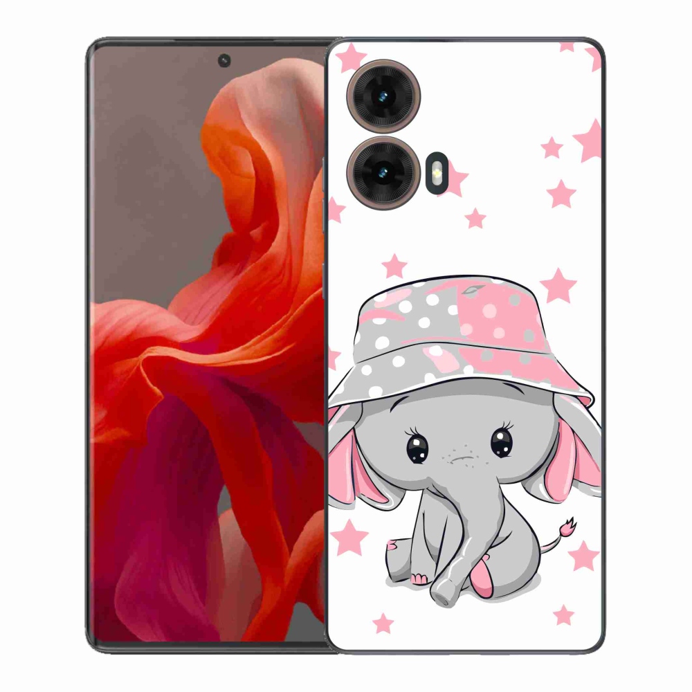 Gelový kryt mmCase na Motorola Moto G85 5G - růžový slon