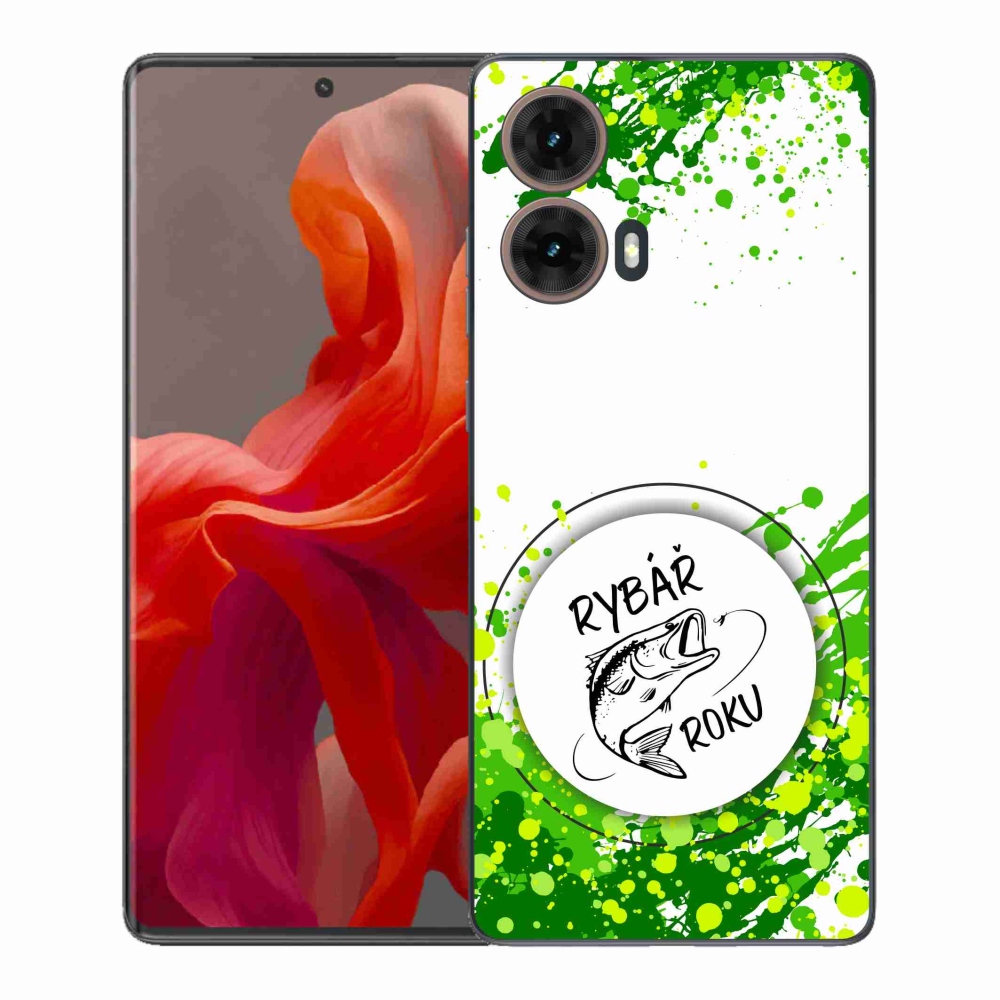 Gelový kryt mmCase na Motorola Moto G85 5G - rybář roku bílé pozadí