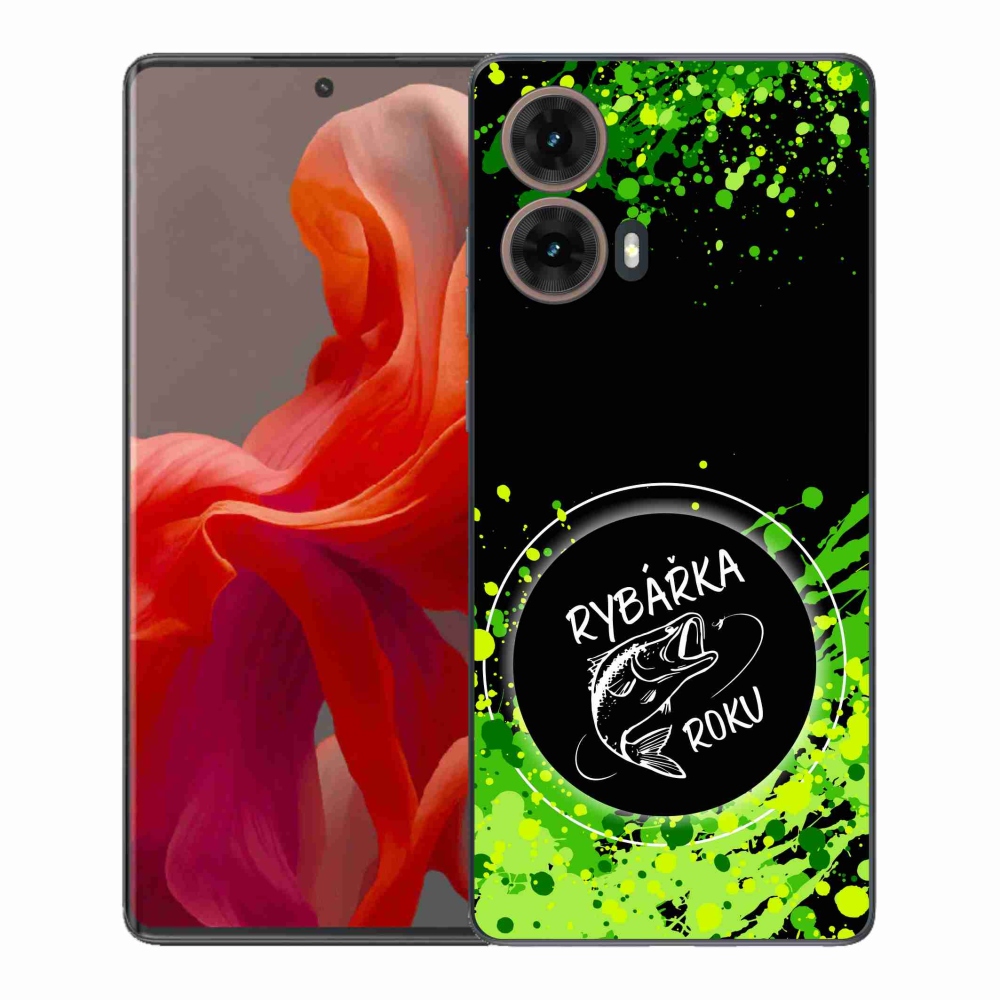 Gelový kryt mmCase na Motorola Moto G85 5G - rybářka roku černé pozadí