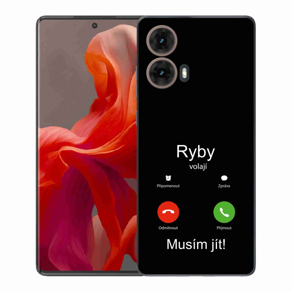 Gelový kryt mmCase na Motorola Moto G85 5G - ryby volají černé pozadí