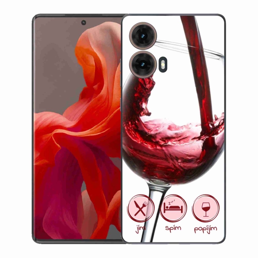 Gelový kryt mmCase na Motorola Moto G85 5G - sklenička vína červené