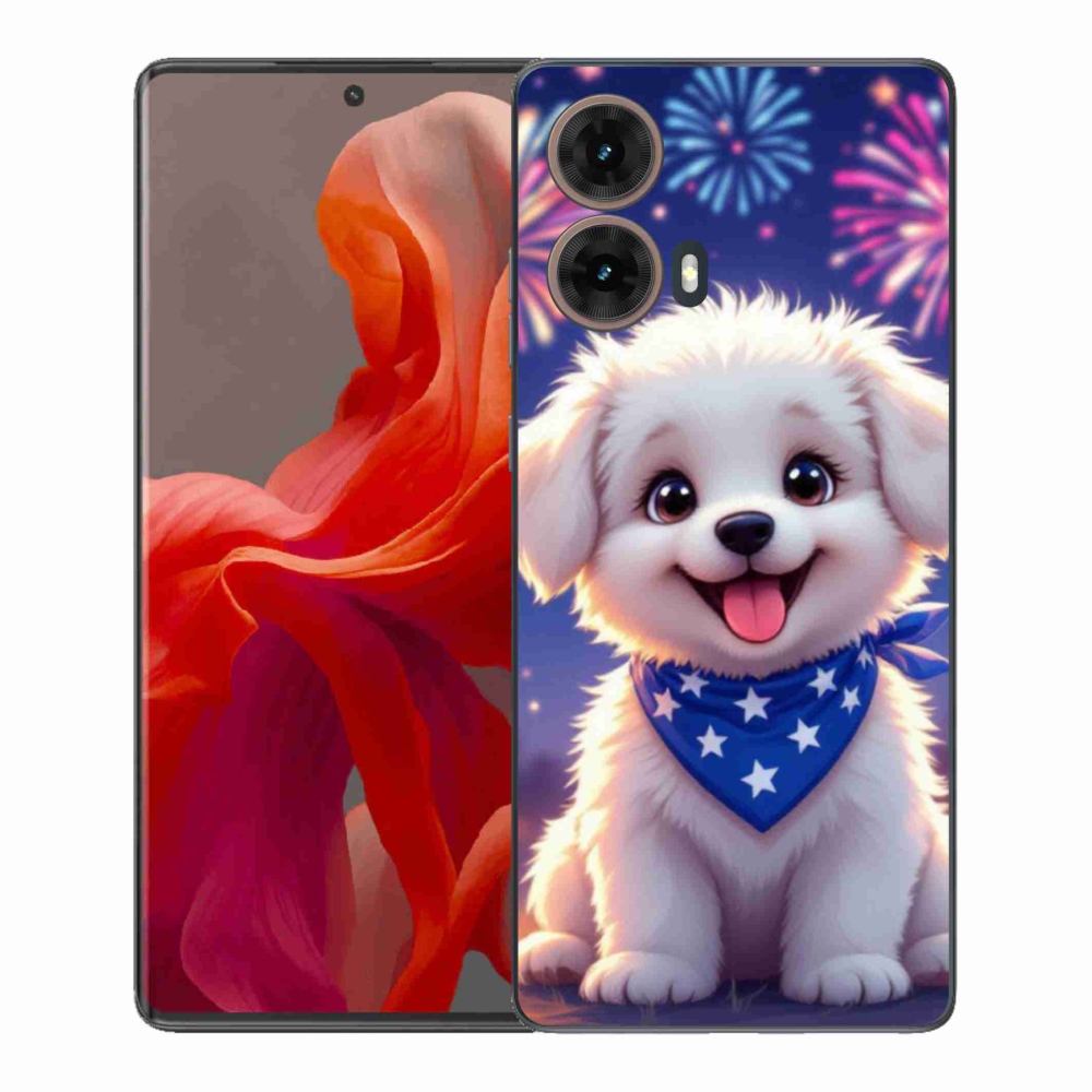Gelový kryt mmCase na Motorola Moto G85 5G - slavnostní štěně