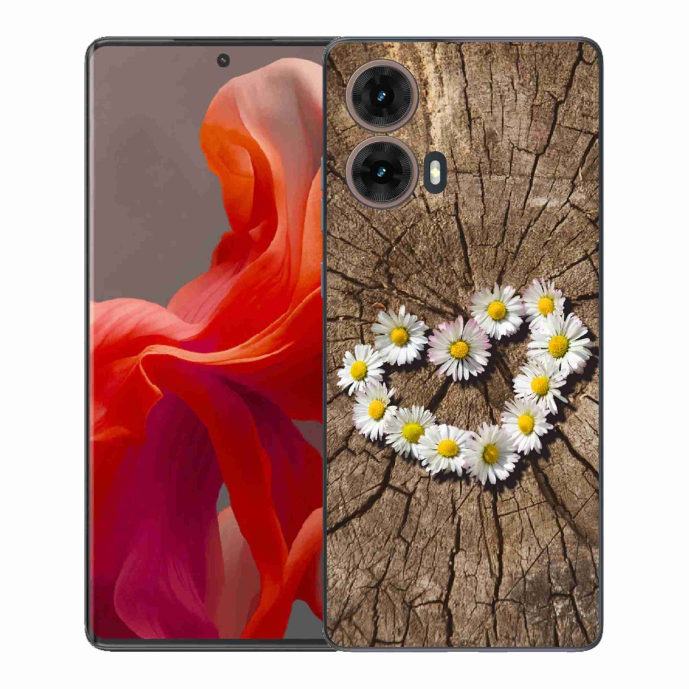 Gelový kryt mmCase na Motorola Moto G85 5G - srdce z kopretin