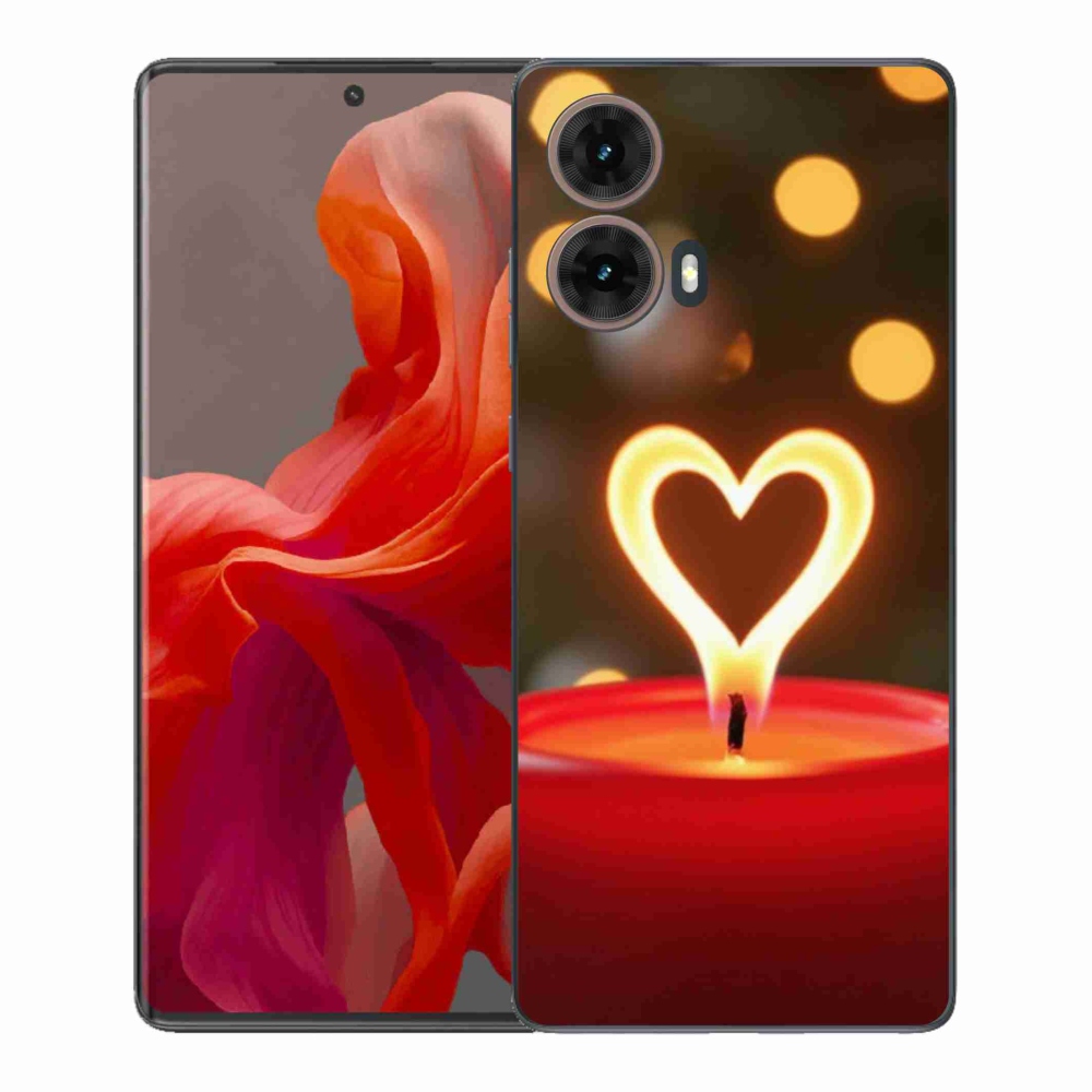 Gelový kryt mmCase na Motorola Moto G85 5G - srdce z plamene