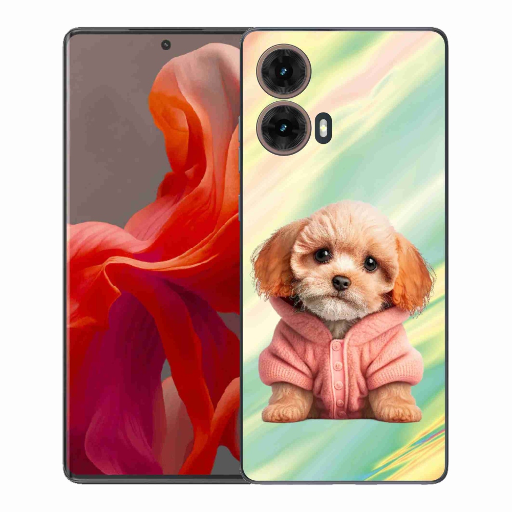 Gelový kryt mmCase na Motorola Moto G85 5G - štěně ve svetru