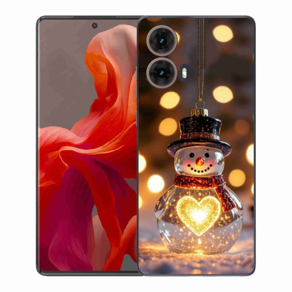 Gelový kryt mmCase na Motorola Moto G85 5G - svítící vánoční sněhulák