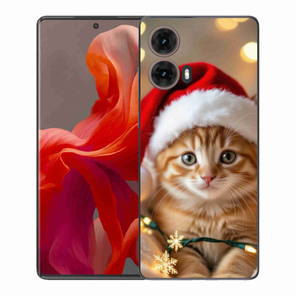 Gelový kryt mmCase na Motorola Moto G85 5G - vánoční kotě