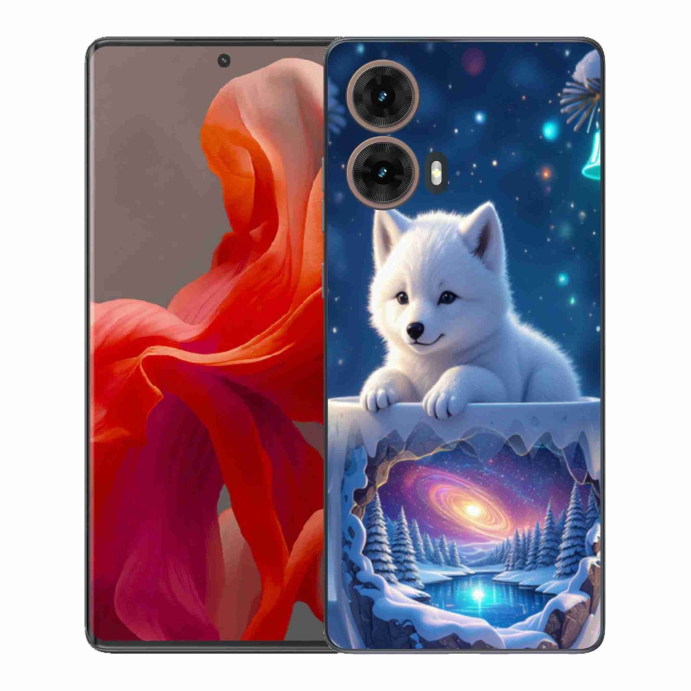 Gelový kryt mmCase na Motorola Moto G85 5G - vánoční štěně