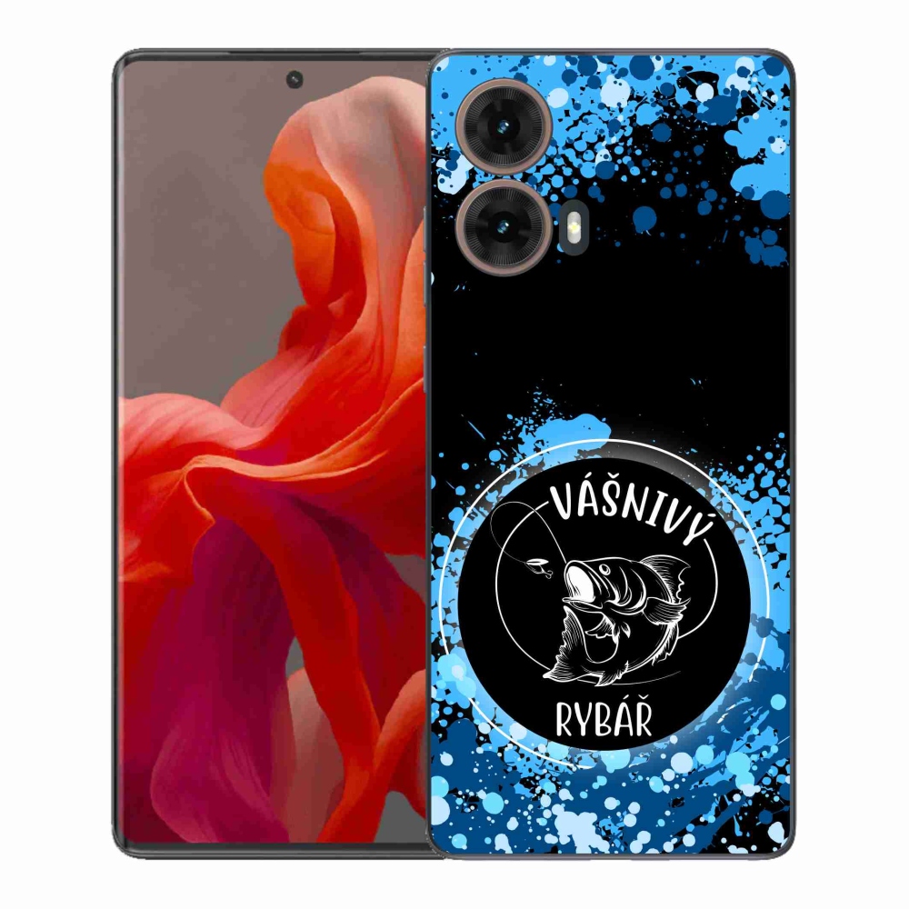 Gelový kryt mmCase na Motorola Moto G85 5G - vášnivý rybář černé pozadí