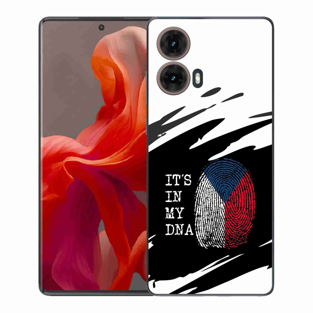 Gelový kryt mmCase na Motorola Moto G85 5G - vlajka otisk prstu černobílé pozadí