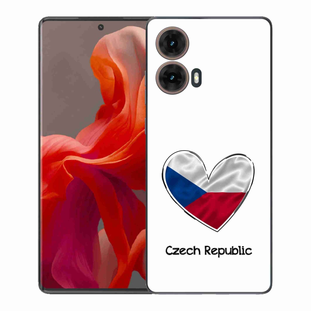 Gelový kryt mmCase na Motorola Moto G85 5G - vlajka srdce bílé pozadí