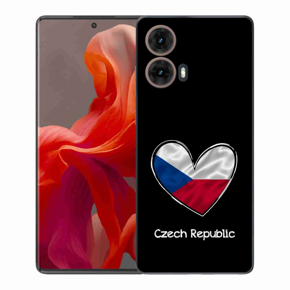 Gelový kryt mmCase na Motorola Moto G85 5G - vlajka srdce černé pozadí