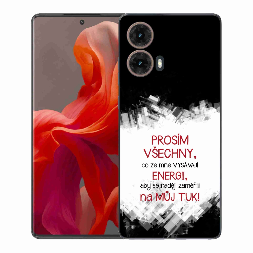Gelový kryt mmCase na Motorola Moto G85 5G - vtipný text 1 červený