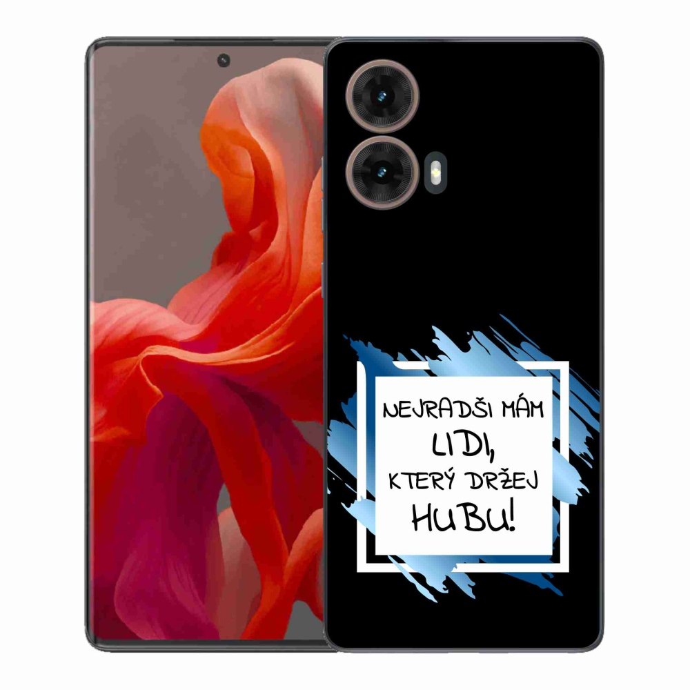 Gelový kryt mmCase na Motorola Moto G85 5G - vtipný text 7 bíločerné pozadí