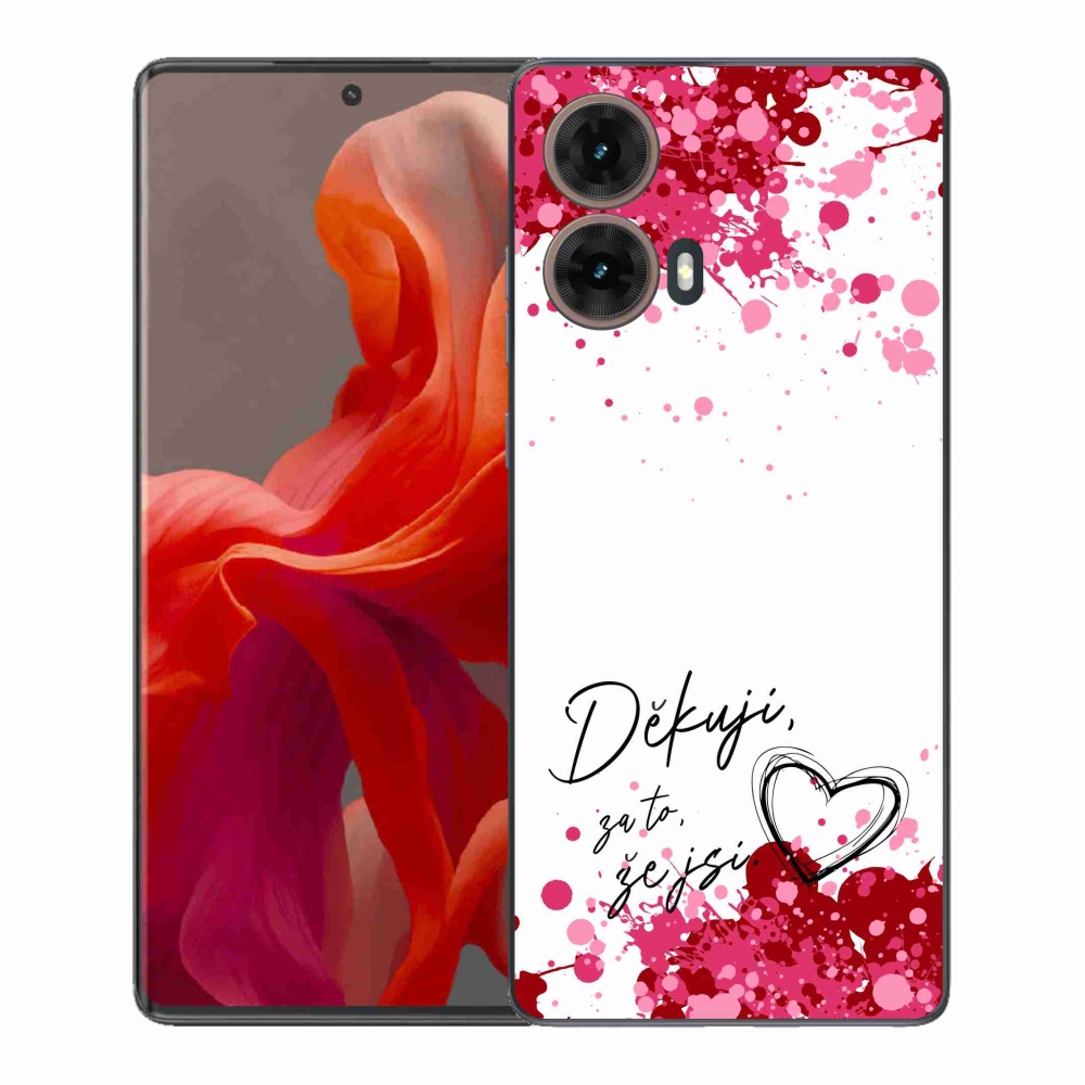 Gelový kryt mmCase na Motorola Moto G85 5G - zamilovaný text 2 bílé pozadí