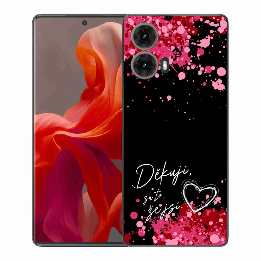 Gelový kryt mmCase na Motorola Moto G85 5G - zamilovaný text 2 černé pozadí