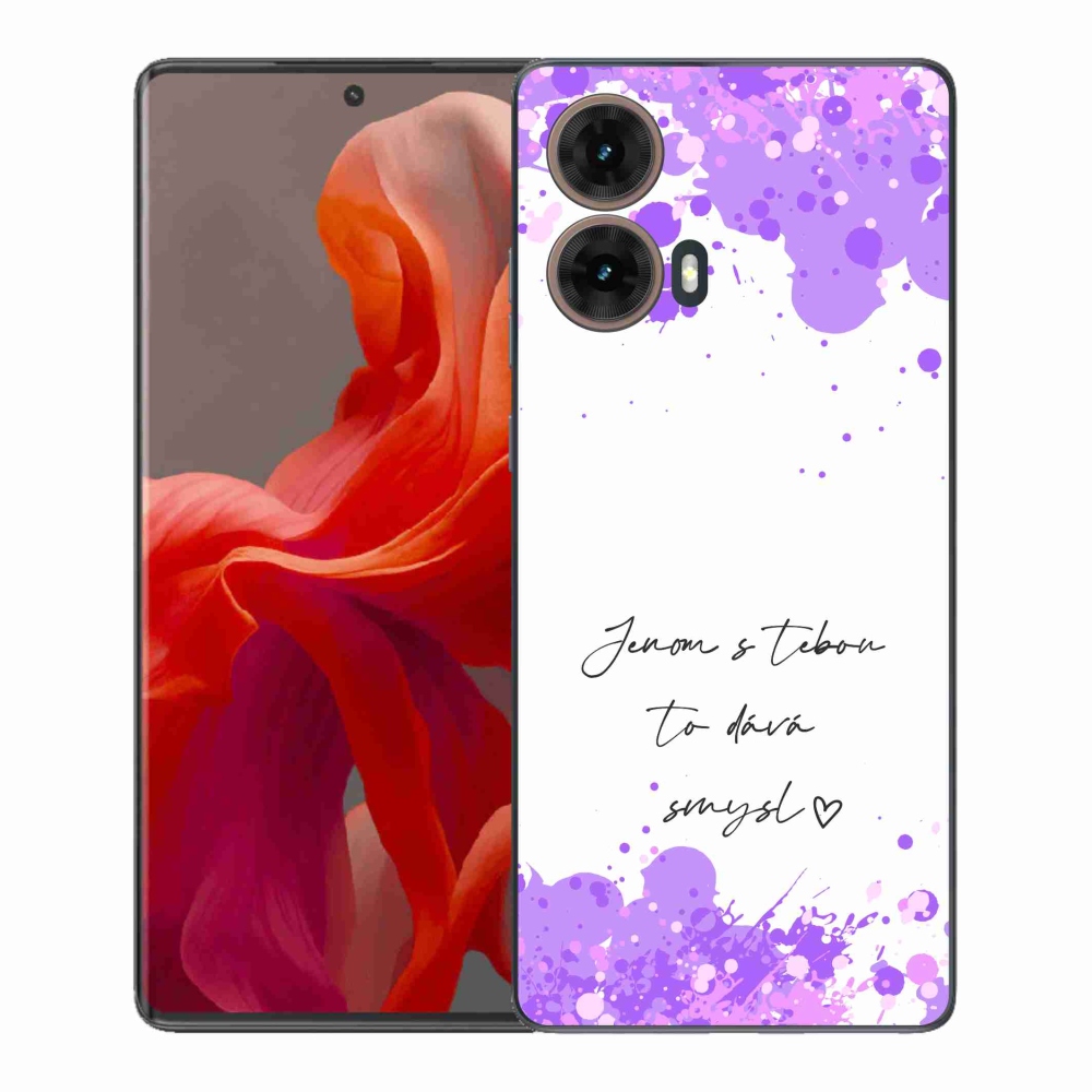 Gelový kryt mmCase na Motorola Moto G85 5G - zamilovaný text bílé pozadí