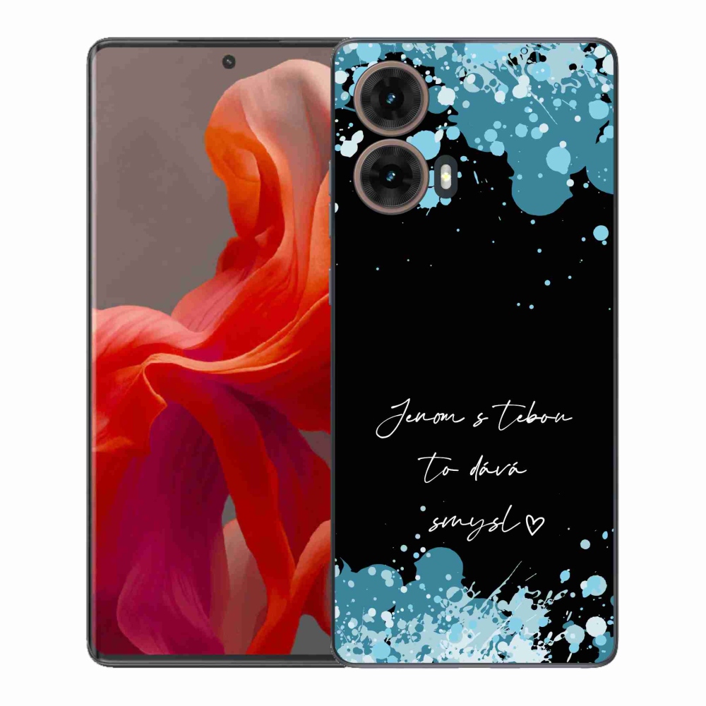 Gelový kryt mmCase na Motorola Moto G85 5G - zamilovaný text černé pozadí