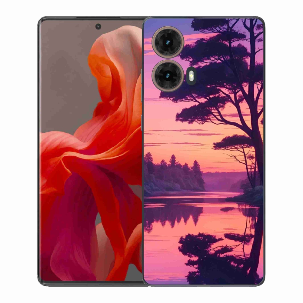 Gelový kryt mmCase na Motorola Moto G85 5G - západ slunce nad jezerem