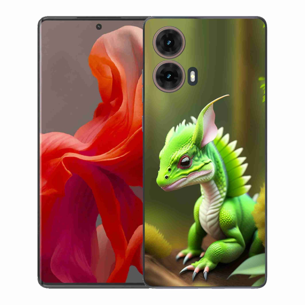Gelový kryt mmCase na Motorola Moto G85 5G - zelený dráček