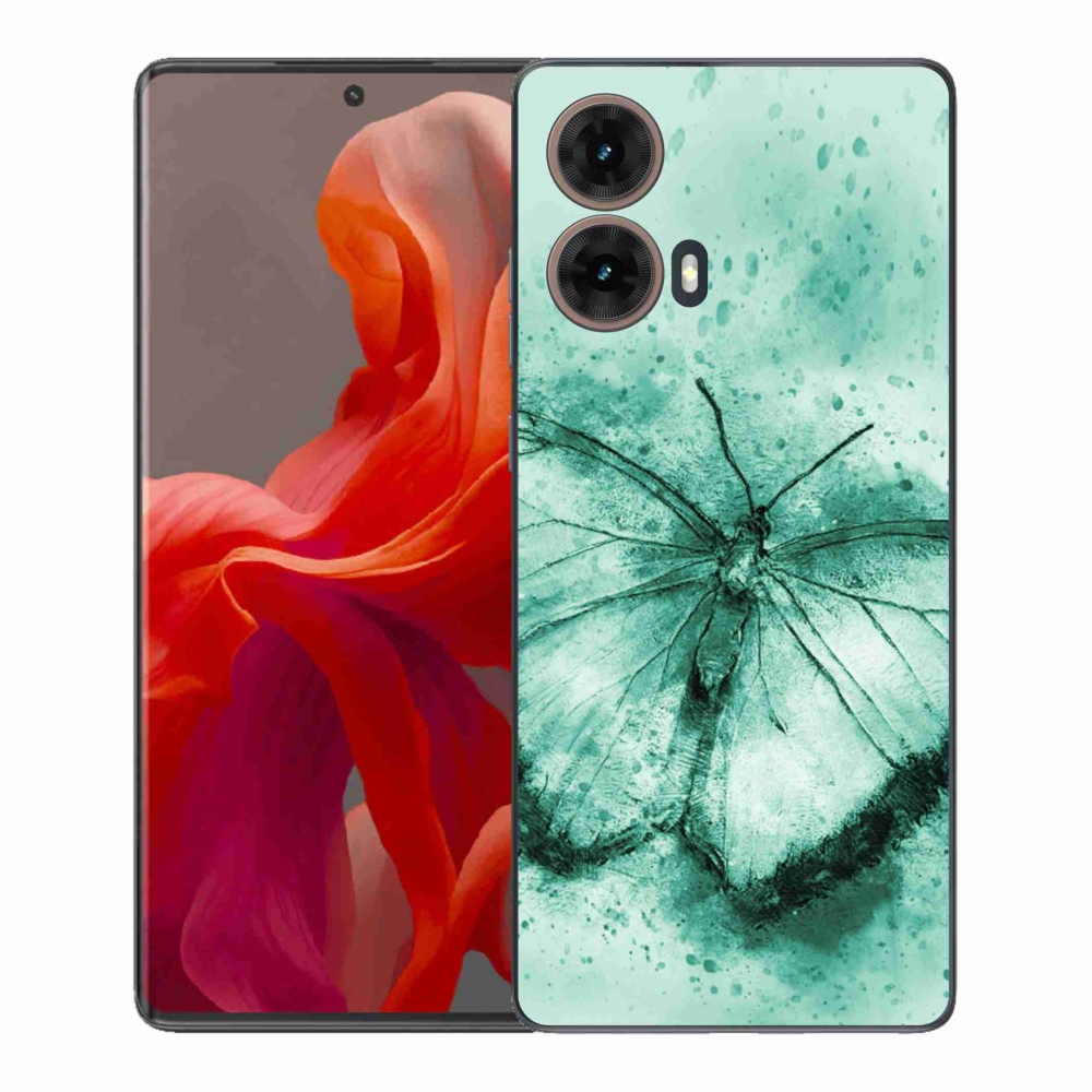 Gelový kryt mmCase na Motorola Moto G85 5G - zelený motýl