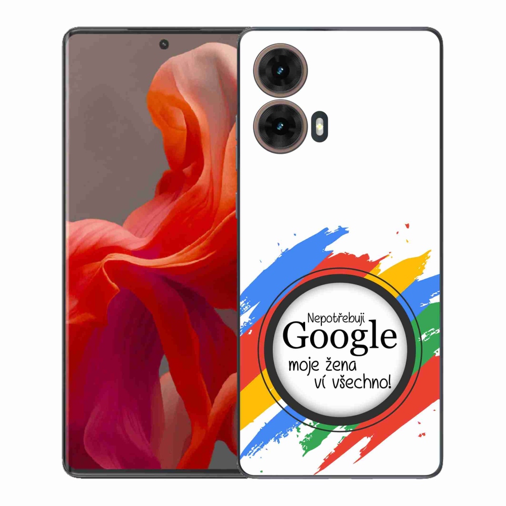 Gelový kryt mmCase na Motorola Moto G85 5G - žena ví všechno bílé pozadí