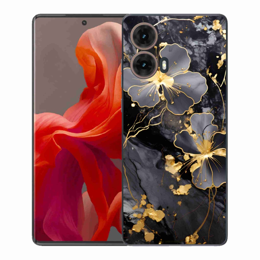 Gelový kryt mmCase na Motorola Moto G85 5G - zlaté květy