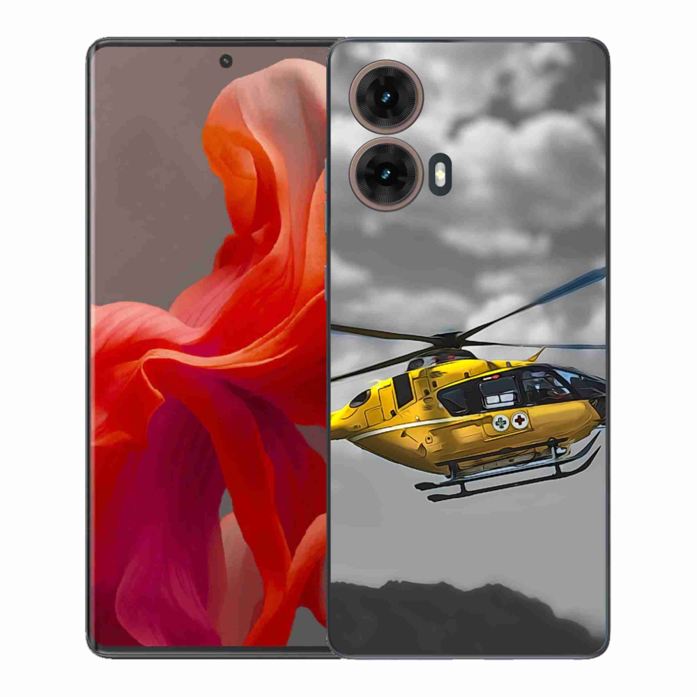 Gelový kryt mmCase na Motorola Moto G85 5G - žlutá helikoptéra