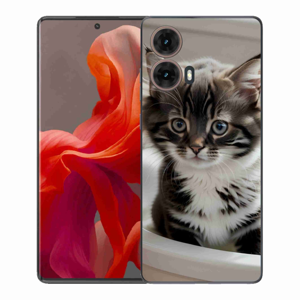 Gelový kryt mmCase na Motorola Moto G85 5G - zvědavé kotě