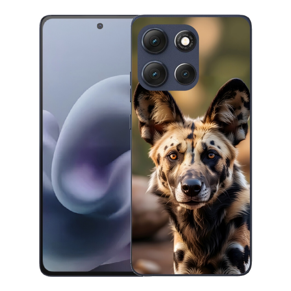Gelový kryt mmCase na Motorola Moto G86 5G - africký divoký pes