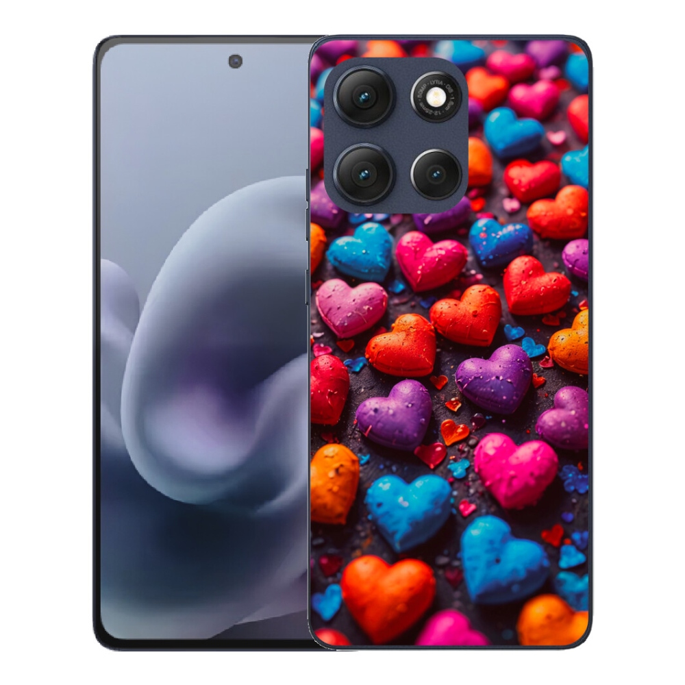 Gelový kryt mmCase na Motorola Moto G86 5G - barevná srdce