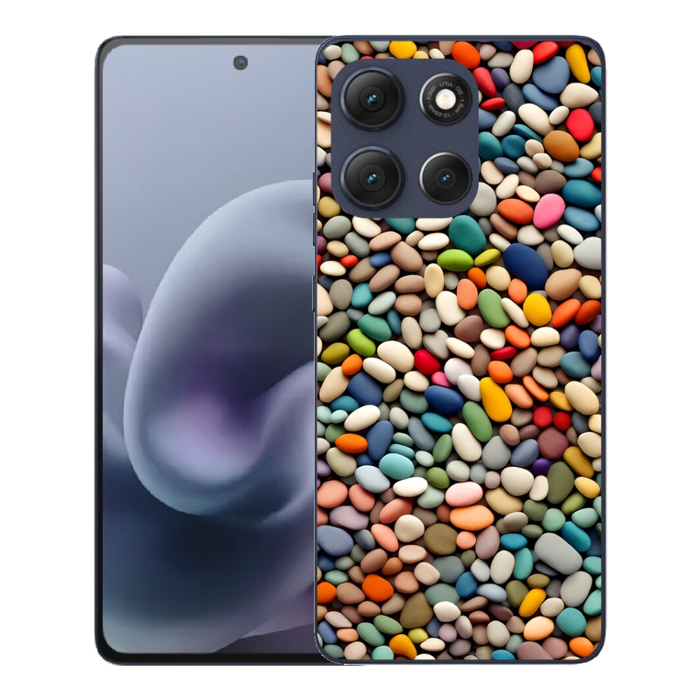 Gelový kryt mmCase na Motorola Moto G86 5G - barevné kamínky 2