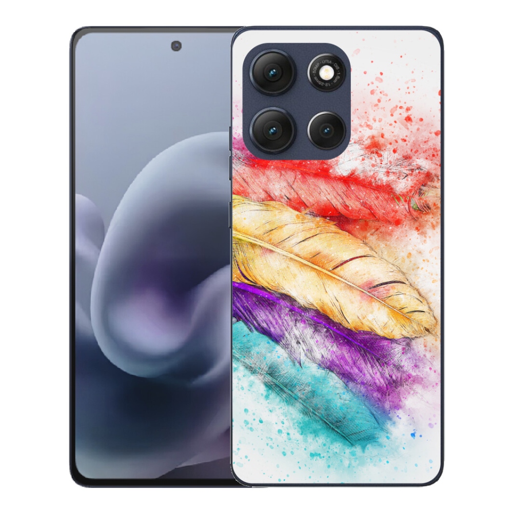 Gelový kryt mmCase na Motorola Moto G86 5G - barevné peří