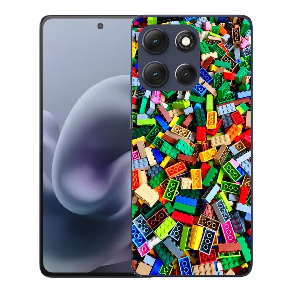 Gelový kryt mmCase na Motorola Moto G86 5G - barevné stavební kostky