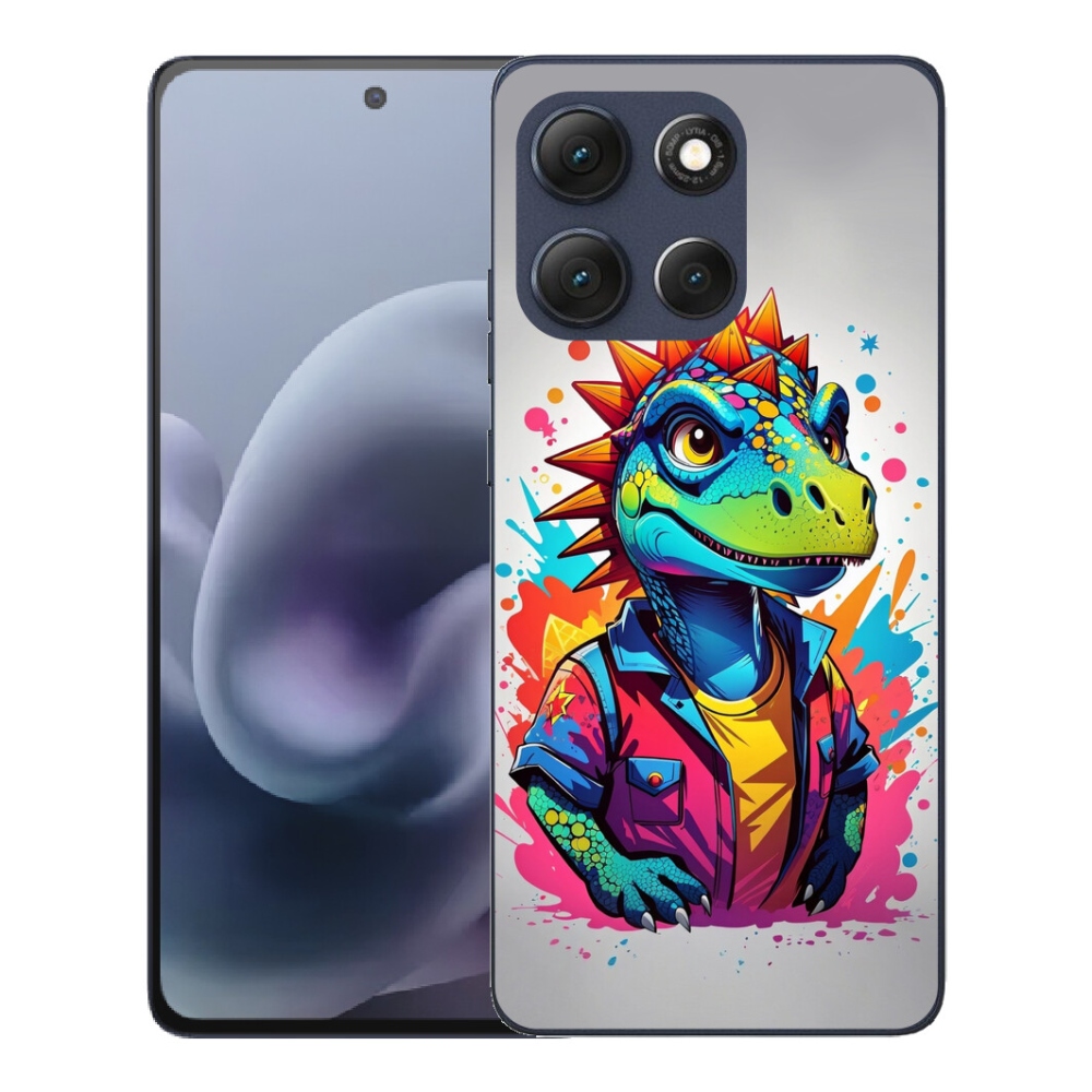 Gelový kryt mmCase na Motorola Moto G86 5G - barevný dinosaurus