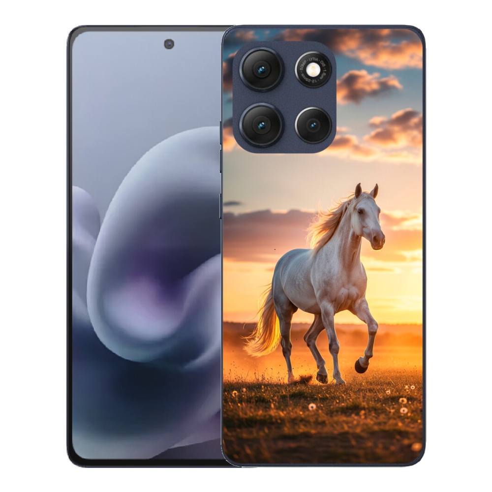 Gelový kryt mmCase na Motorola Moto G86 5G - běžící bílý kůň 2