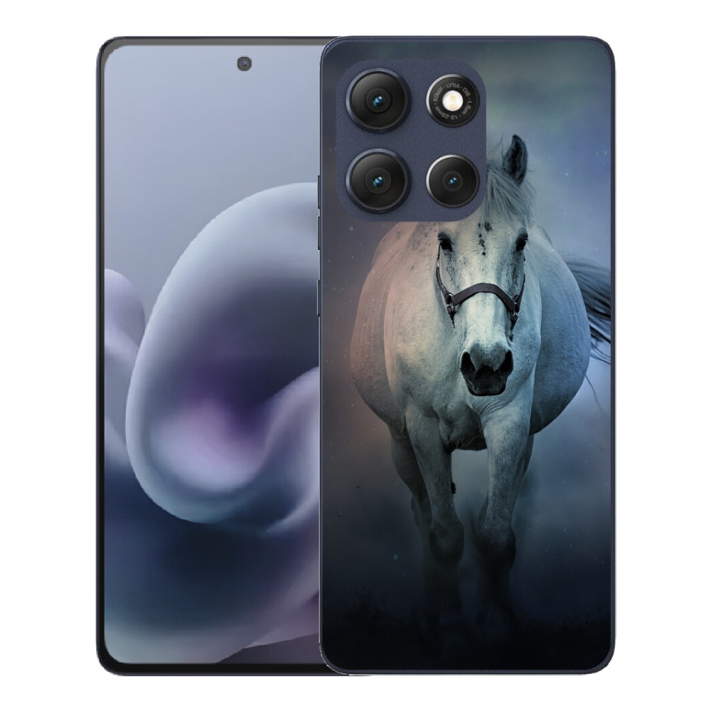 Gelový kryt mmCase na Motorola Moto G86 5G - běžící bílý kůň