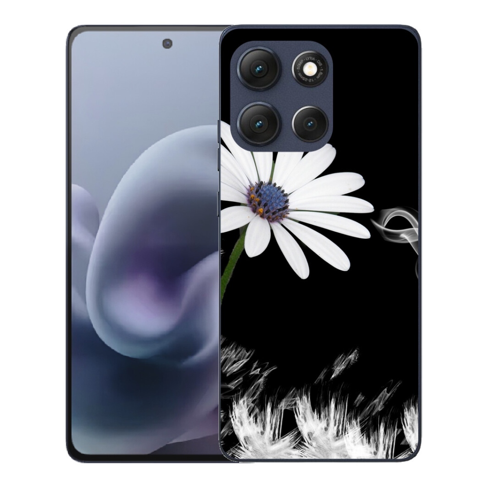 Gelový kryt mmCase na Motorola Moto G86 5G - bílá květina