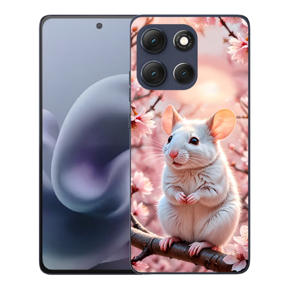 Gelový kryt mmCase na Motorola Moto G86 5G - bílá myš na větvi