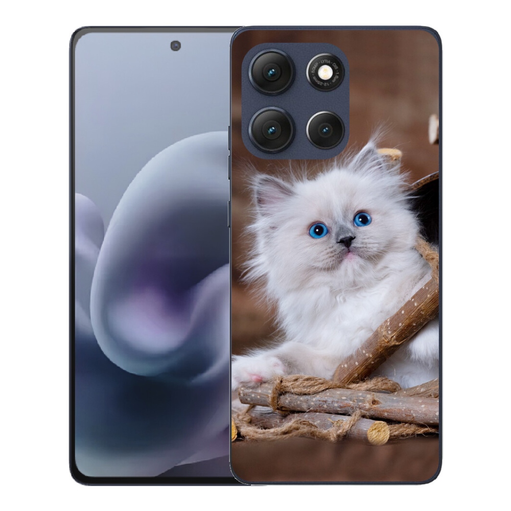 Gelový kryt mmCase na Motorola Moto G86 5G - bílé kotě
