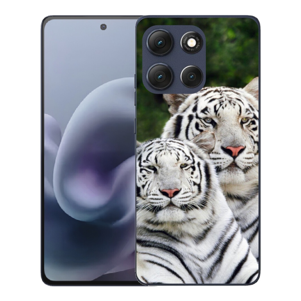 Gelový kryt mmCase na Motorola Moto G86 5G - bílí tygři