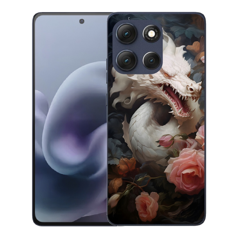 Gelový kryt mmCase na Motorola Moto G86 5G - bílý drak