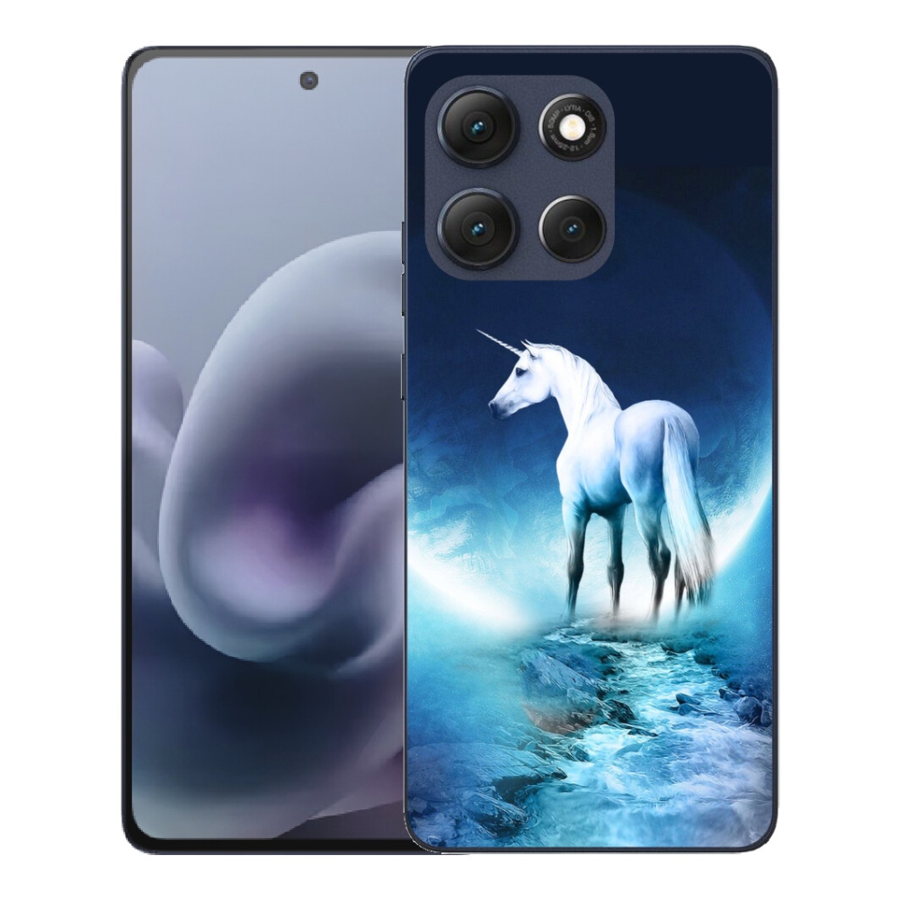 Gelový kryt mmCase na Motorola Moto G86 5G - bílý jednorožec