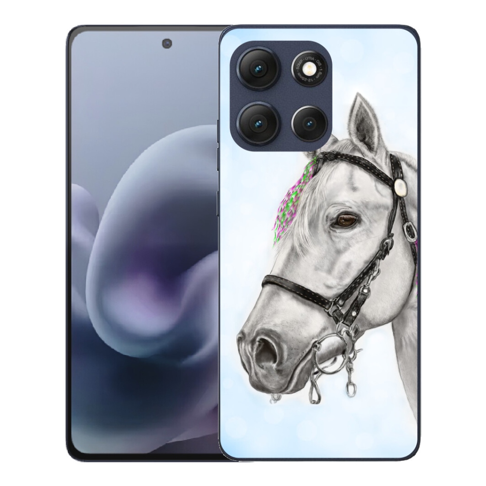 Gelový kryt mmCase na Motorola Moto G86 5G - bílý kůň 1